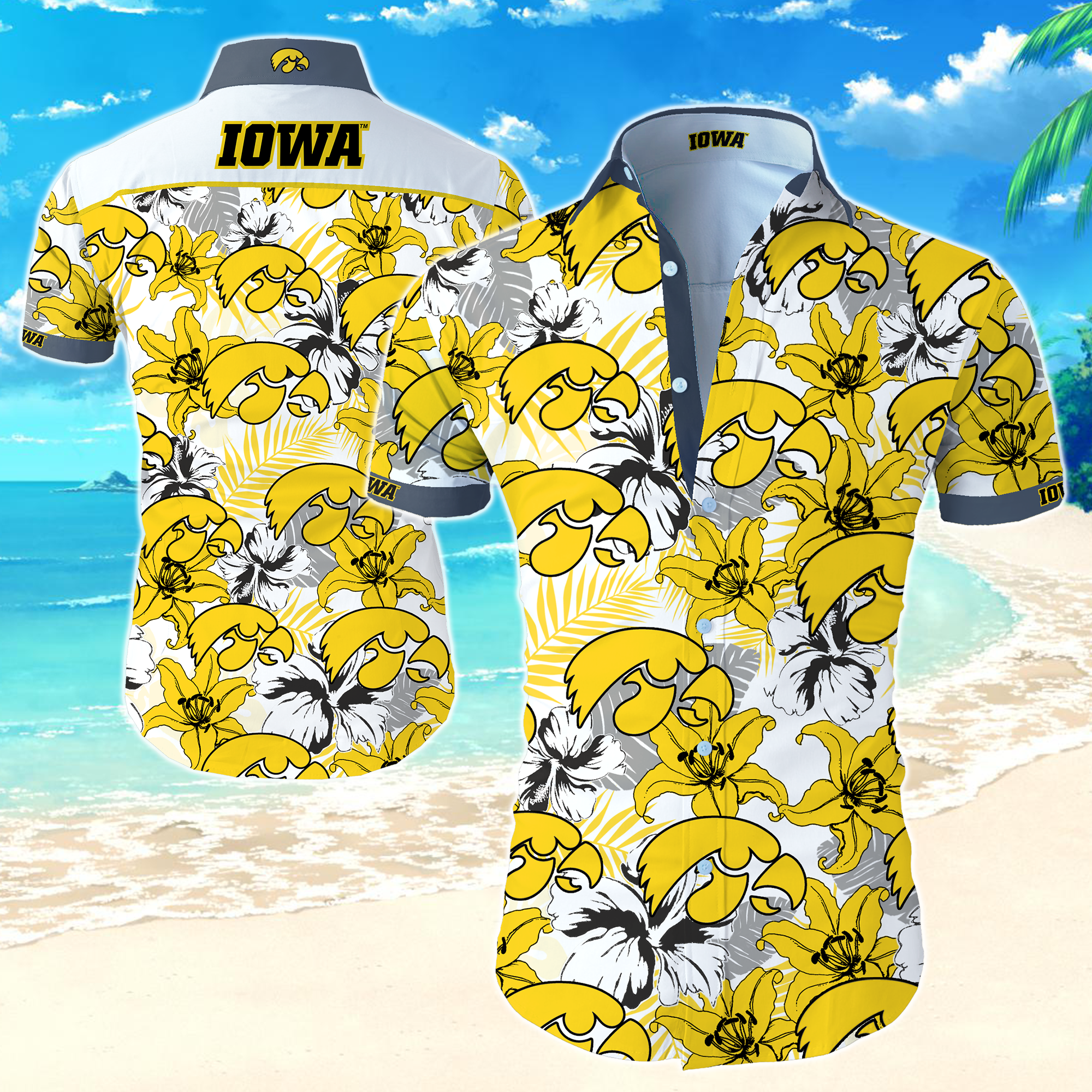 Iowa Hawkeyes Hawaiian Shirt Summer Button Up Iowa Hawkeyes Hawaiian Shirt Summer Button Up