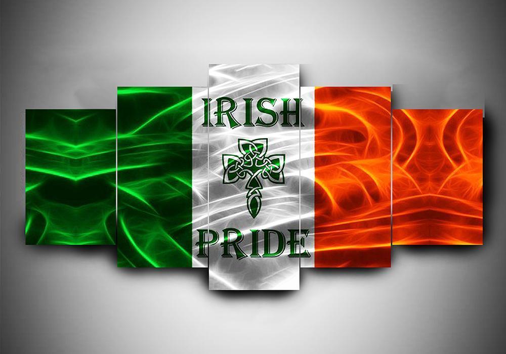 Irish 2 - Abstract 5 Panel Canvas Art Wall Decor Irish 2 - Abstract 5 Panel Canvas Art Wall Decor