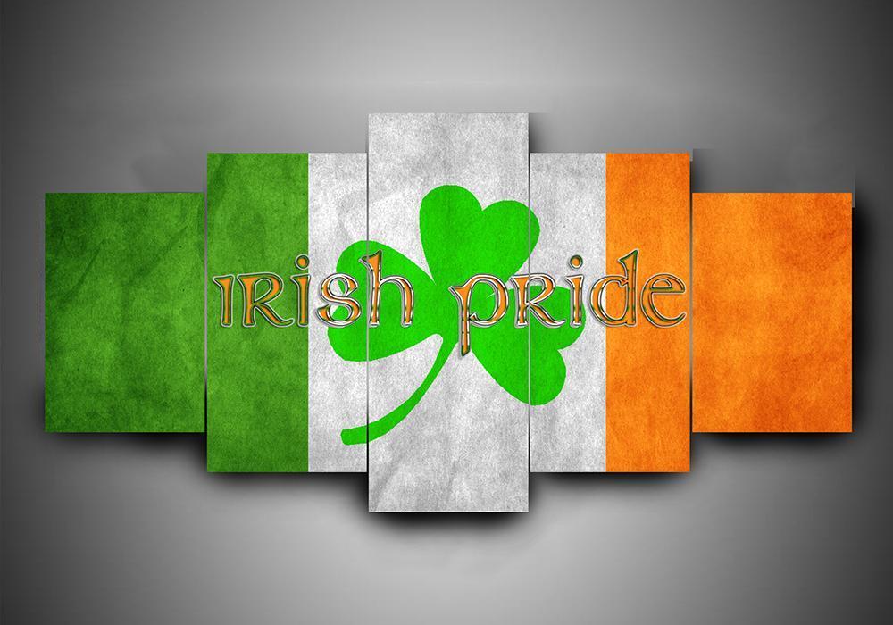 Irish 6 - Abstract 5 Panel Canvas Art Wall Decor Irish 6 - Abstract 5 Panel Canvas Art Wall Decor