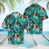 Irish Red And White Setter Tropical Hawaiian Shirt Summer Button Up