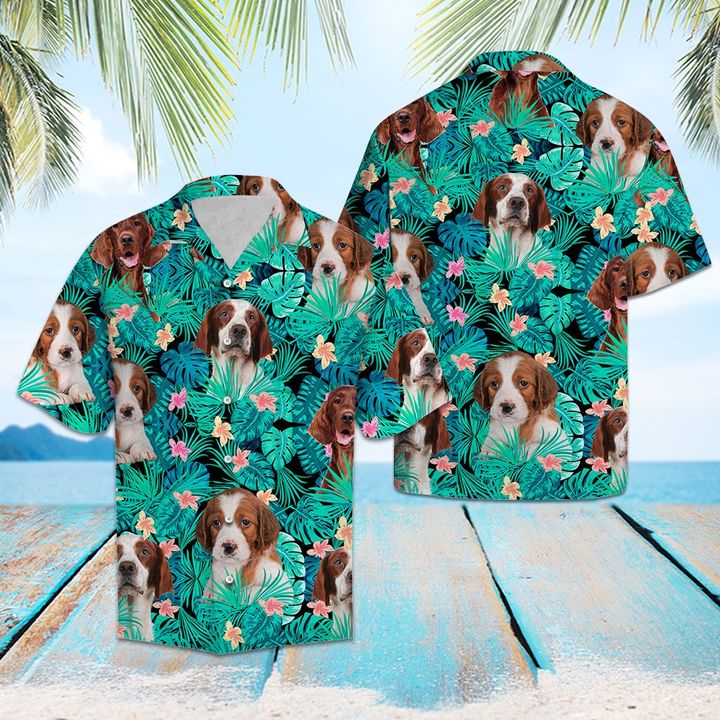 Irish Red And White Setter Tropical Hawaiian Shirt Summer Button Up Irish Red And White Setter Tropical Hawaiian Shirt Summer Button Up