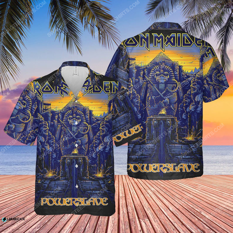 Iron Maiden Rock Band Music Powerslave Rework Hawaiian Shirt Iron Maiden Rock Band Music Powerslave Rework Hawaiian Shirt