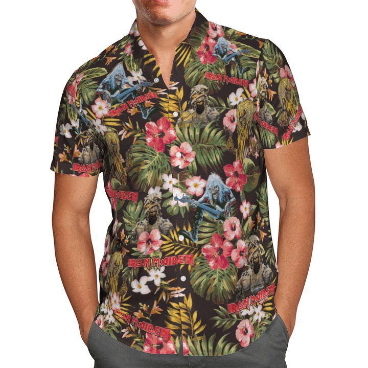 Iron Maiden Tropical Plant Hawaiian Shirt Iron Maiden Tropical Plant Hawaiian Shirt