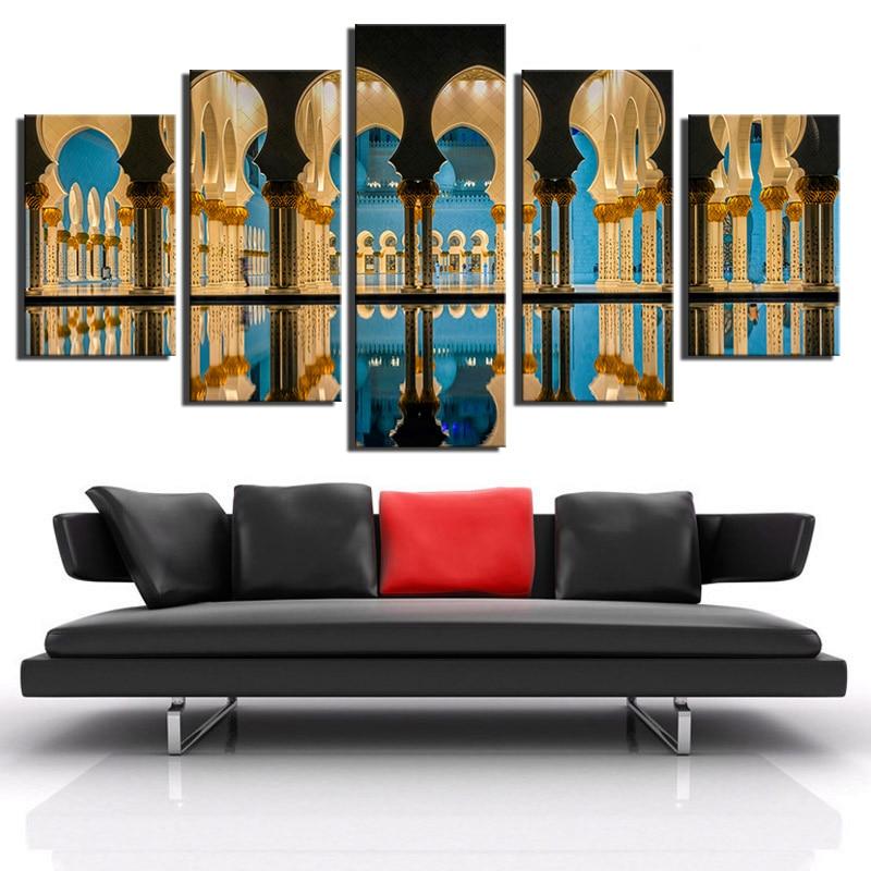 Islam Mosque - Religion 5 Panel Canvas Art Wall Decor Islam Mosque - Religion 5 Panel Canvas Art Wall Decor