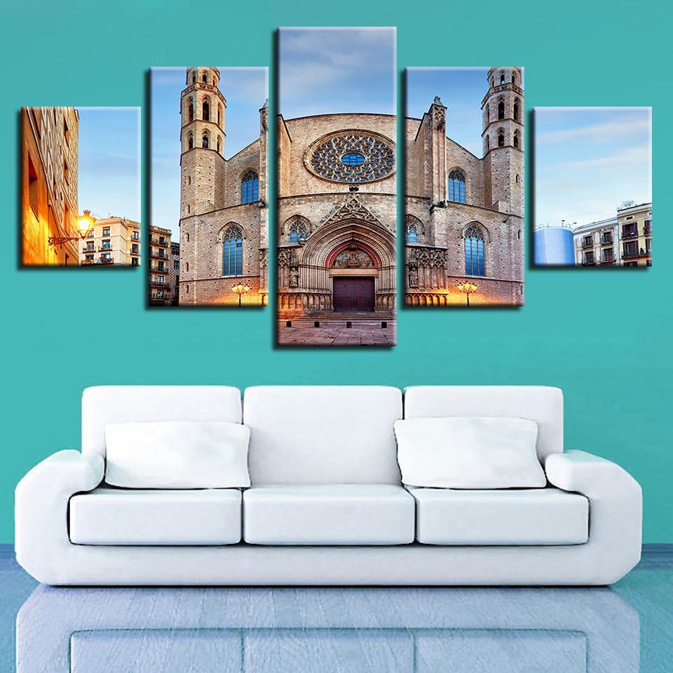 Islamic Muslim Mosque 2 - Nature 5 Panel Canvas Art Wall Decor Islamic Muslim Mosque 2 - Nature 5 Panel Canvas Art Wall Decor