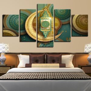 Islamic Muslim Mosque Ramadan - Religion 5 Panel Canvas Art Wall Decor