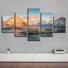 Island And Mountain - Nature 5 Panel Canvas Art Wall Decor