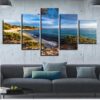 Island Beach And Blue Sea - Space 5 Panel Canvas Art Wall Decor