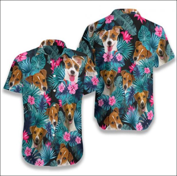 Jack Russell Terrier Hawaiian Shirt Summer Button Up Jack Russell Terrier Hawaiian Shirt Summer Button Up