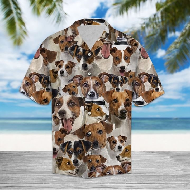 Jack Russell Terrier Hawaiian Shirt Summer Button Up Jack Russell Terrier Hawaiian Shirt Summer Button Up