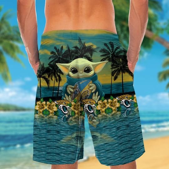 Jacksonville Jaguars And Baby Yoda Hawaiian Shirt Short Jacksonville Jaguars And Baby Yoda Hawaiian Shirt Short