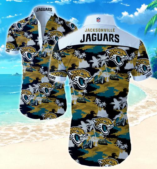 Jacksonville Jaguars Coconut Tree Hawaiian Shirt Summer Button Up Jacksonville Jaguars Coconut Tree Hawaiian Shirt Summer Button Up