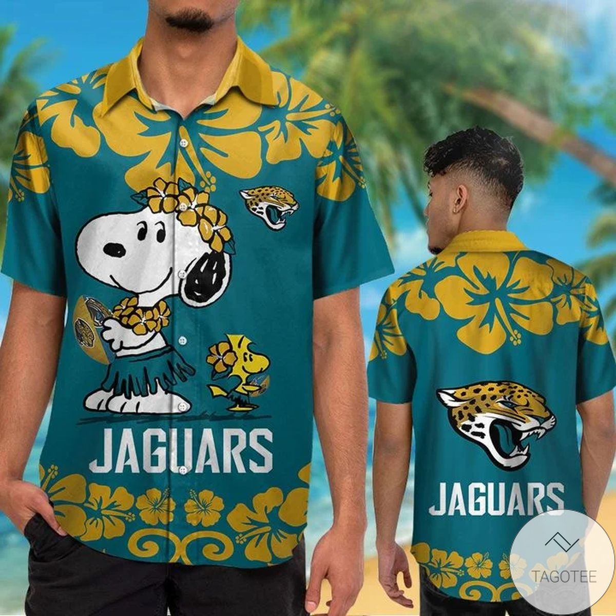 Jacksonville Jaguars & Snoopy Hawaiian Shirt Jacksonville Jaguars & Snoopy Hawaiian Shirt