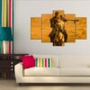 Jaime Lannister Charges At Daenerys And Dragon Game Of Thrones - Movie 5 Panel Canvas Art Wall Decor