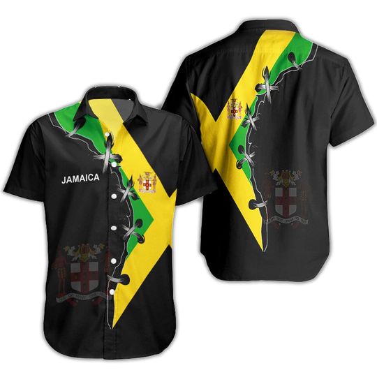 Jamaica Hawaiian Shirt Summer Button Up Jamaica Hawaiian Shirt Summer Button Up