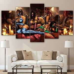 Japanese Sexy Girls Anime Beauty - Abstract 5 Panel Canvas Art Wall Decor