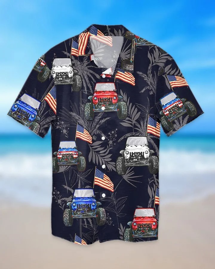 Jeep American Flag Hawaiian Shirt Jeep American Flag Hawaiian Shirt