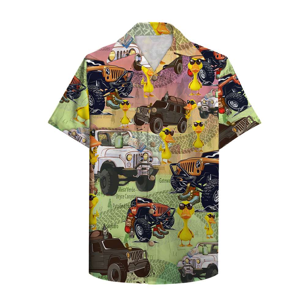 Jeep And Duck Camping Hawaiian Shirt Jeep And Duck Camping Hawaiian Shirt