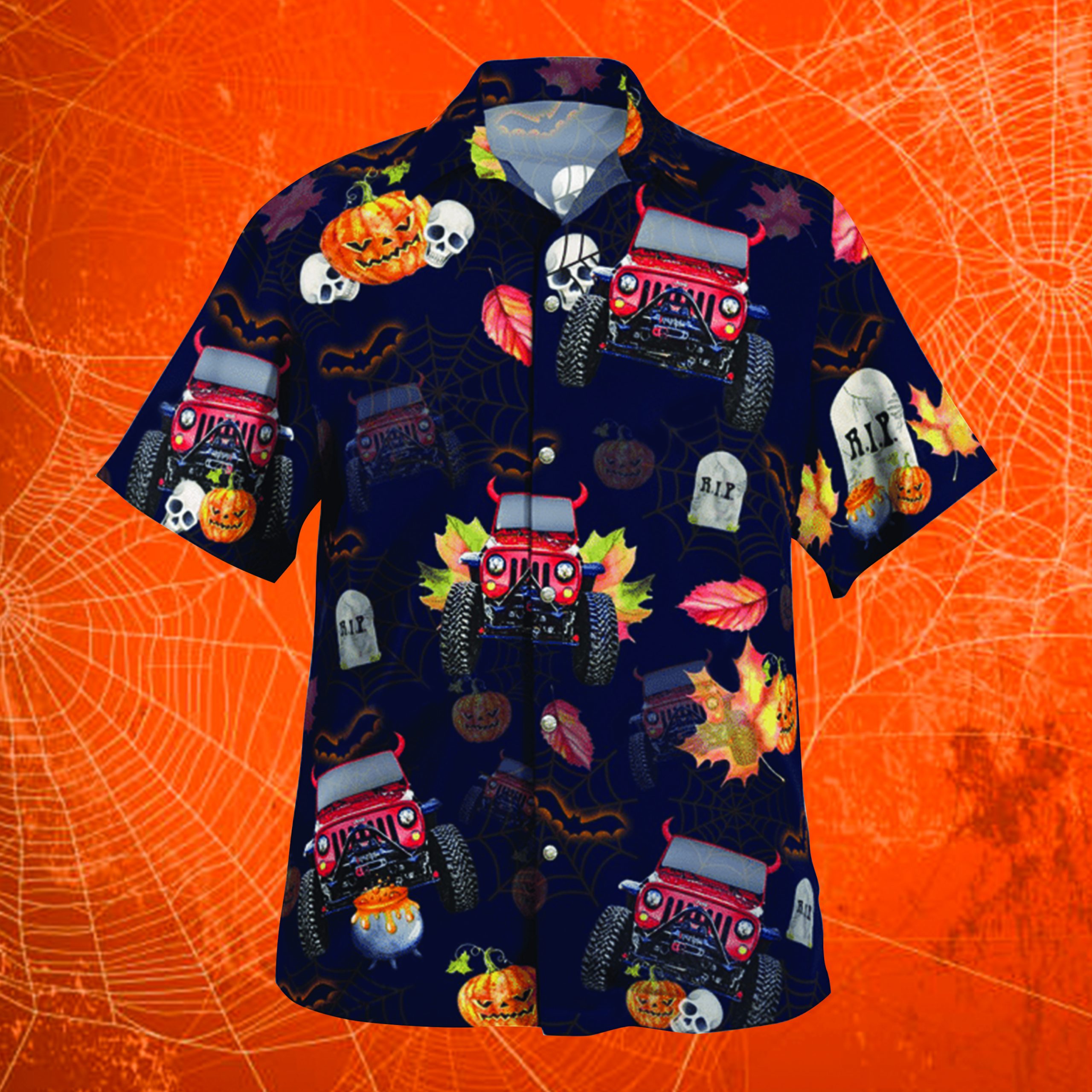 Jeep Halloween Hawaiian Shirt Jeep Halloween Hawaiian Shirt