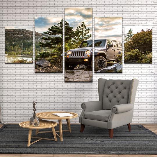 Jeep Offroad - Automative 5 Panel Canvas Art Wall Decor Jeep Offroad - Automative 5 Panel Canvas Art Wall Decor