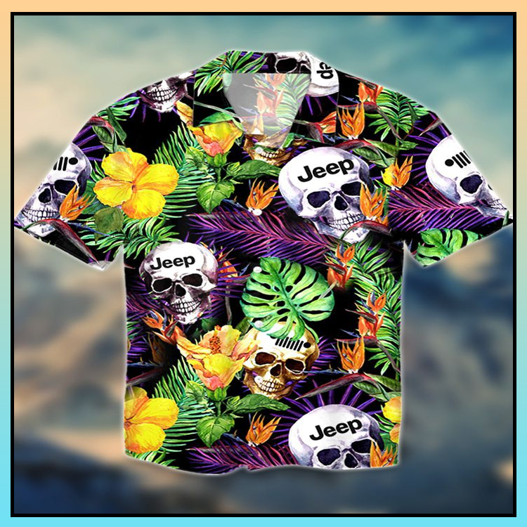 Jeep Skull Tropical Hawaiian Shirt- Limited Edition Jeep Skull Tropical Hawaiian Shirt- Limited Edition