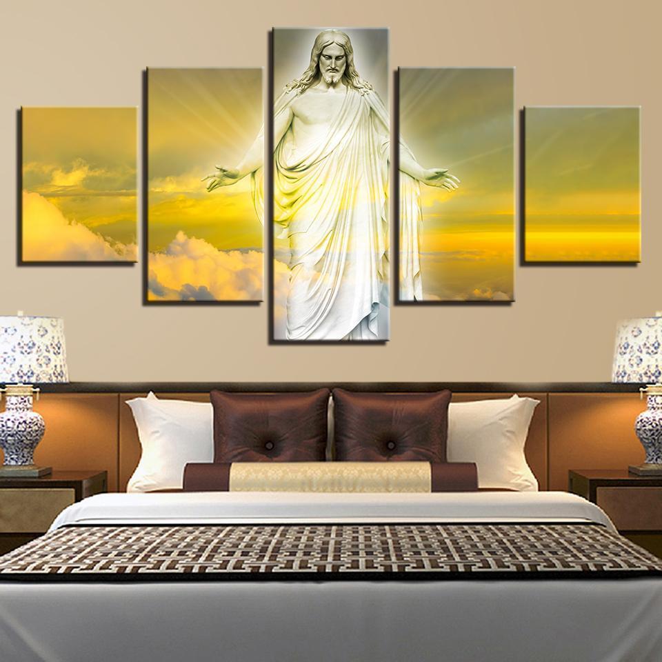 Jesus Christ Abstract S - Religion 5 Panel Canvas Art Wall Decor Jesus Christ Abstract S - Religion 5 Panel Canvas Art Wall Decor