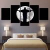 Jesus Christ Moon Shadow Abstract - Religion 5 Panel Canvas Art Wall Decor