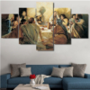 Jesus Disciples Last Supper - Religion 5 Panel Canvas Art Wall Decor