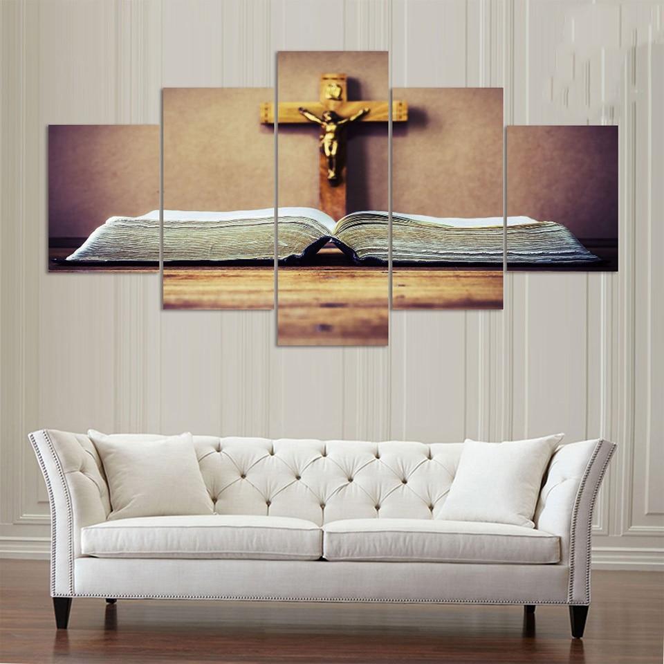 Jesus Full - Religion 5 Panel Canvas Art Wall Decor Jesus Full - Religion 5 Panel Canvas Art Wall Decor