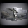 Jesus In The Cross 1 - Religion 5 Panel Canvas Art Wall Decor