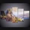 Jesus Overlooking 2 - Religion 5 Panel Canvas Art Wall Decor