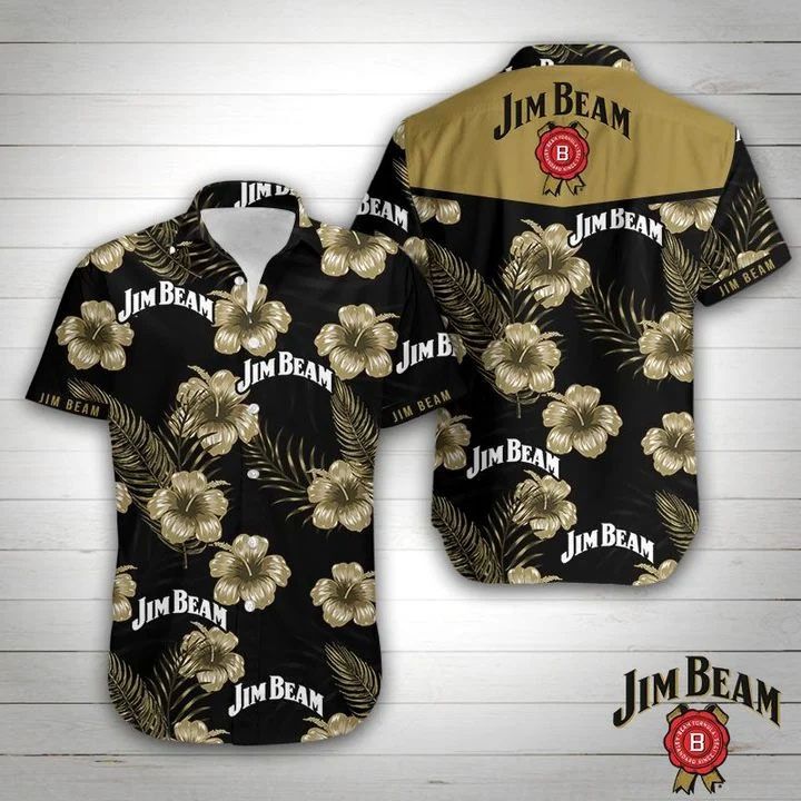 Jim Beam Hawaiian Shirt Summer Button Up Jim Beam Hawaiian Shirt Summer Button Up
