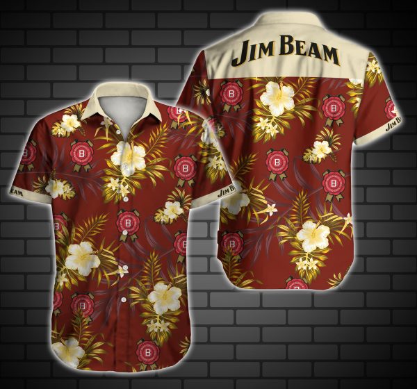 Jim Beam Hawaiian Shirt Summer Button Up Jim Beam Hawaiian Shirt Summer Button Up