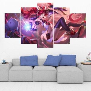 Jinx - League Of Legends 2 - Gaming 5 Panel Canvas Art Wall Decor