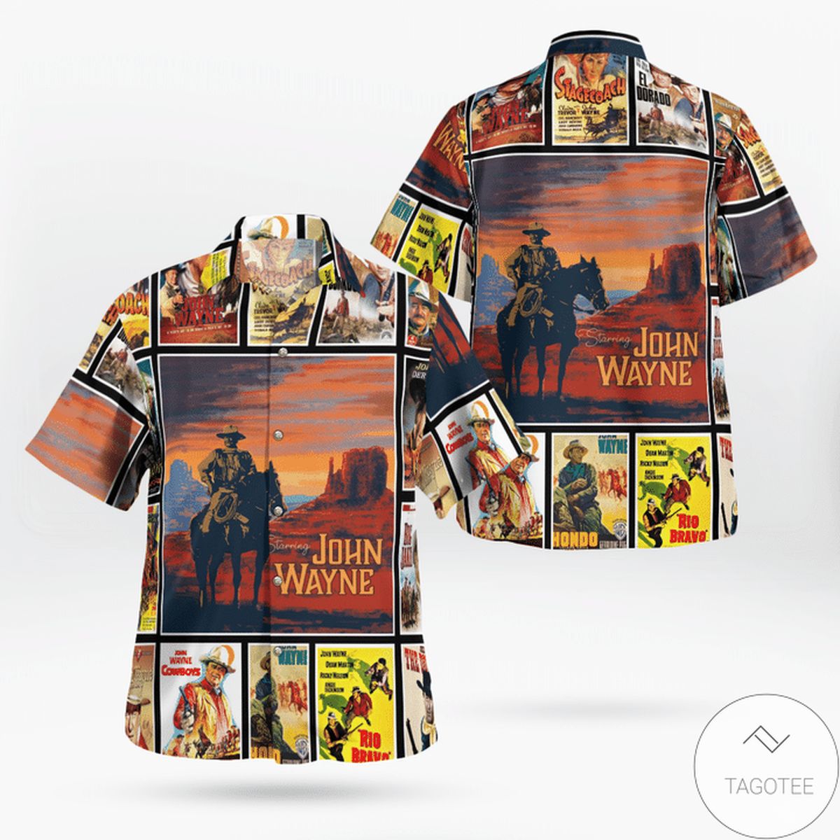 John Wayne Cowboy Hawaiian Shirt John Wayne Cowboy Hawaiian Shirt