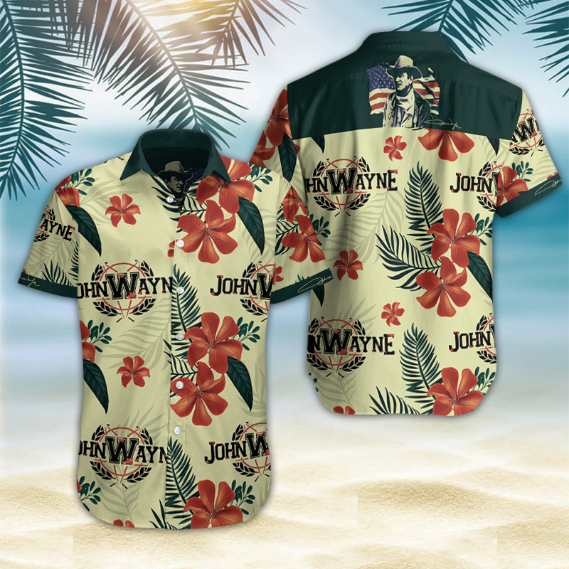 John Wayne Hawaiian Shirt Summer Button Up John Wayne Hawaiian Shirt Summer Button Up