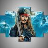 Johnny Depp 1 - Famous Person 5 Panel Canvas Art Wall Decor