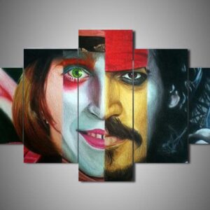 Johnny Depp 2 - Famous Person 5 Panel Canvas Art Wall Decor