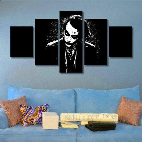 Joker - Famous Person 5 Panel Canvas Art Wall Decor Joker - Famous Person 5 Panel Canvas Art Wall Decor