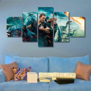 Jurassic World 05 - Movie 5 Panel Canvas Art Wall Decor