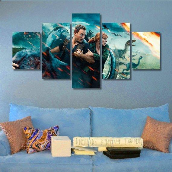 Jurassic World 05 - Movie 5 Panel Canvas Art Wall Decor Jurassic World 05 - Movie 5 Panel Canvas Art Wall Decor