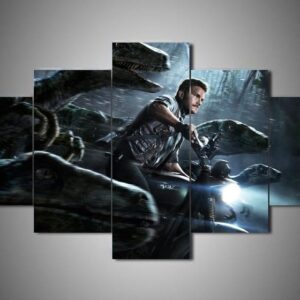 Jurassic World 1 - Movie 5 Panel Canvas Art Wall Decor