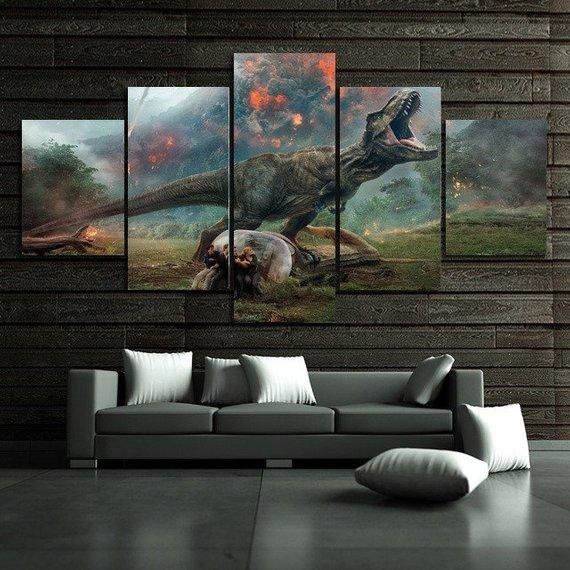 Jurassic World Fallen Kingdom - Movie 5 Panel Canvas Art Wall Decor Jurassic World Fallen Kingdom - Movie 5 Panel Canvas Art Wall Decor