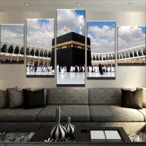 Kaaba In Mecca - Religion 5 Panel Canvas Art Wall Decor