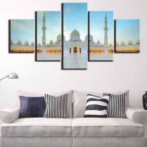 Kaaba Mecca Islamic Large - Religion 5 Panel Canvas Art Wall Decor
