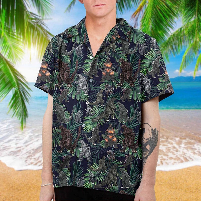 Kaijus Godzilla Art Hawaiian Shirt Kaijus Godzilla Art Hawaiian Shirt