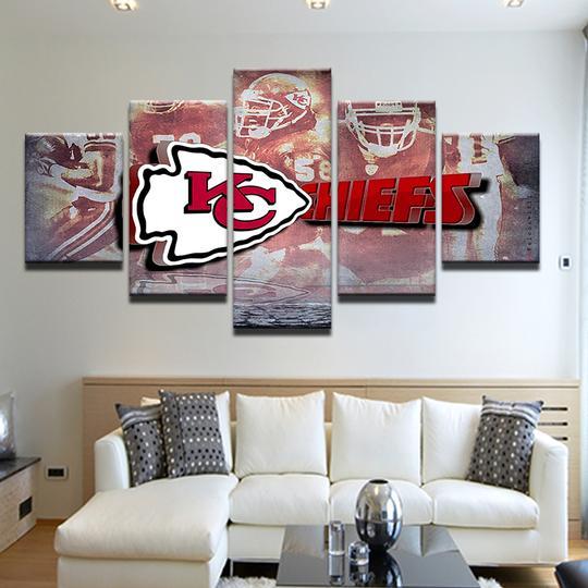 Kansas City Chiefs 5 - Sport 5 Panel Canvas Art Wall Decor Kansas City Chiefs 5 - Sport 5 Panel Canvas Art Wall Decor