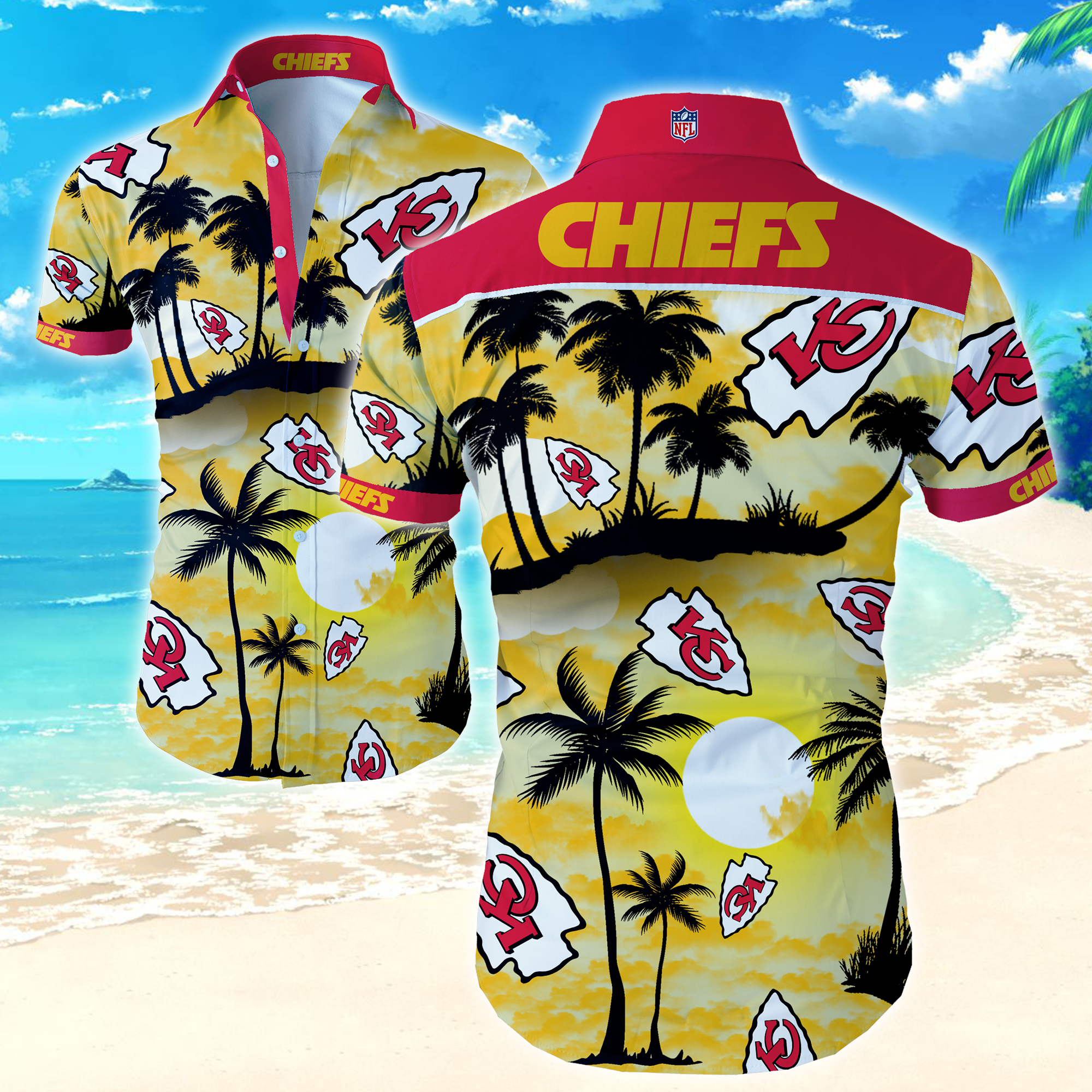 Kansas City Chiefs Hawaiian Shirt Summer Button Up Kansas City Chiefs Hawaiian Shirt Summer Button Up