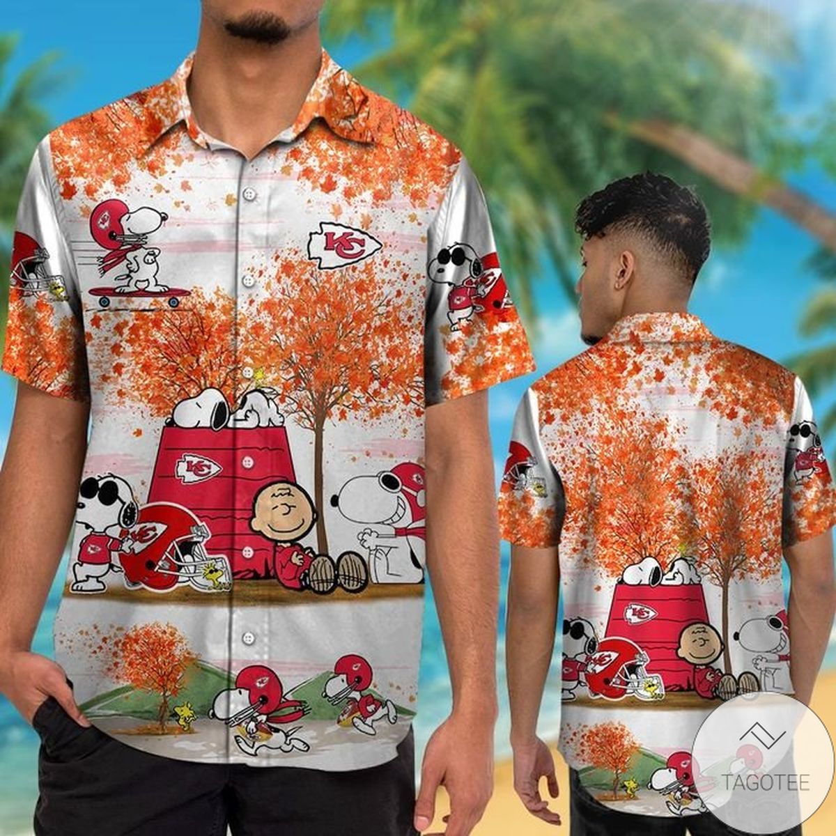 Kansas City Chiefs Snoopy Autumn Hawaiian Shirt Kansas City Chiefs Snoopy Autumn Hawaiian Shirt