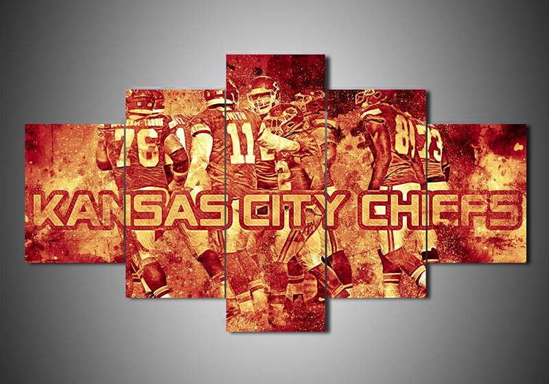 Kansas City Chiefs - Team - Sport 5 Panel Canvas Art Wall Decor Kansas City Chiefs - Team - Sport 5 Panel Canvas Art Wall Decor